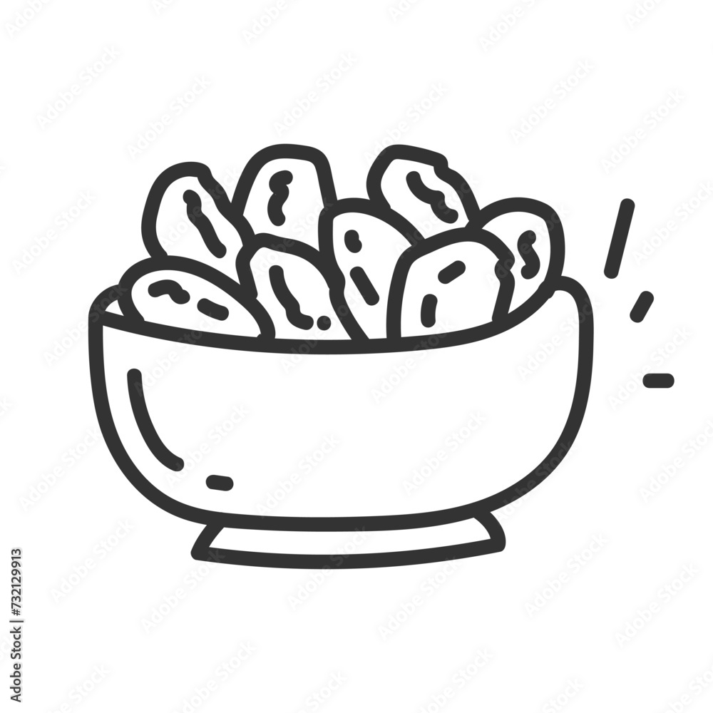 Hand drawn dates, moslem, fasting, islam, ramadan, Ramadan Fasting. Vector illustration. Hand drawn dates, moslem, fasting, islam, ramadan, Ramadan Fasting. Vector illustration.