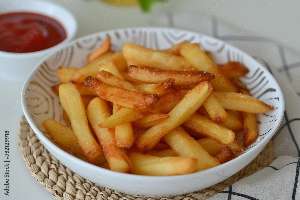 French fries Capturing the delicious and irresistible appeal of fast food Perfect for culinary and food-related themes Emphasizing taste and indulgence French fries Capturing the delicious and irresistible appeal of fast food Perfect for culinary and food-related themes Emphasizing taste and indulgence