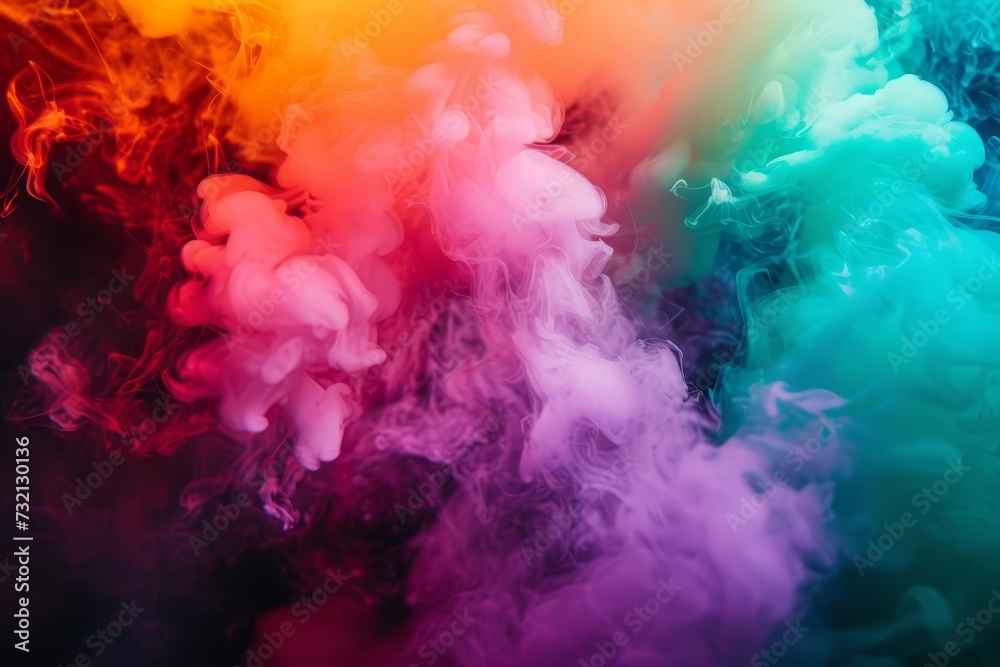 Multicolored neon smoke clubs Creating an abstract and psychedelic visual for creative and artistic projects