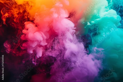 Multicolored neon smoke clubs Creating an abstract and psychedelic visual for creative and artistic projects