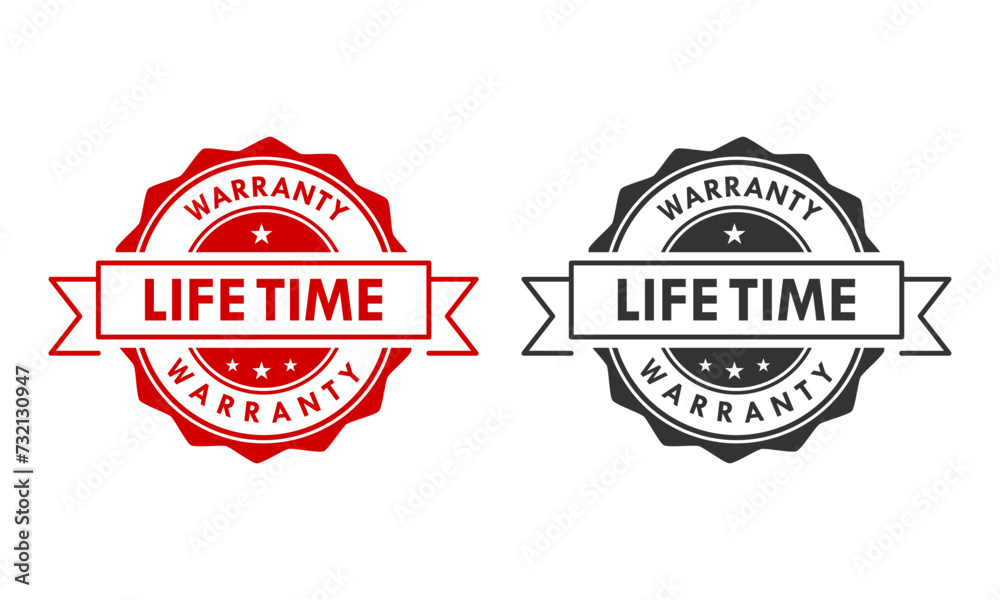 Lifetime warranty label template illustration