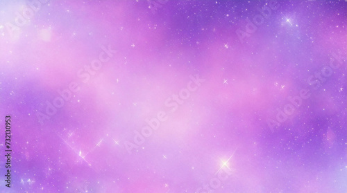 紫色のユニコーンの背景。キラキラ星とボケ味を持つパステル水彩の空。ホログラフィック テクスチャを持つファンタジー銀河。魔法の大理石の空間。 photo