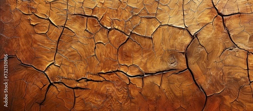 The natural surface has a pattern of cracked and marked wood gliding on it.