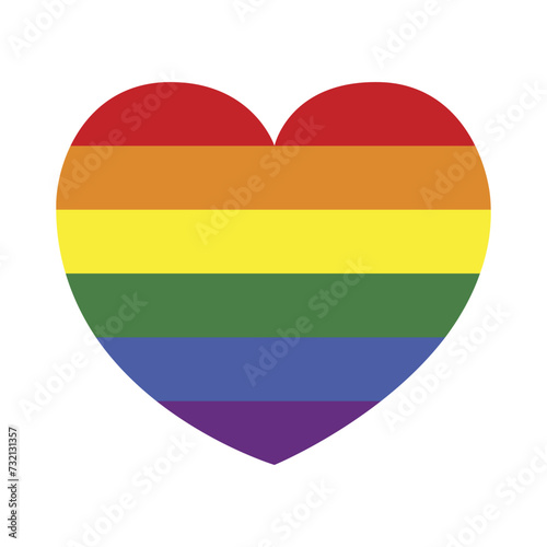 Rainbow heart on white background vector illustration