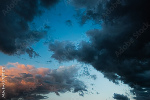 Cloudscape, Colored Clouds at Sunset