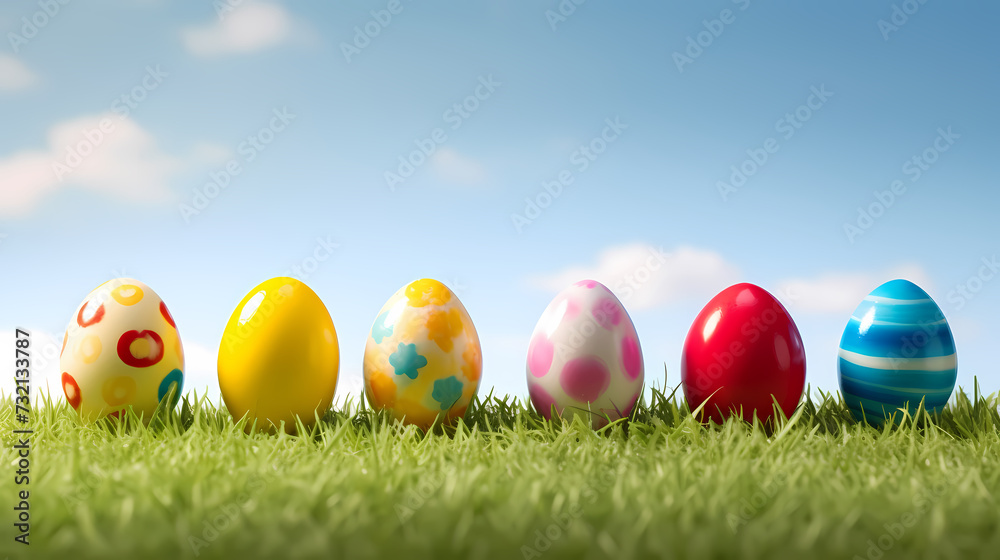 Easter background, many colorful Easter eggs Easter background, many colorful Easter eggs