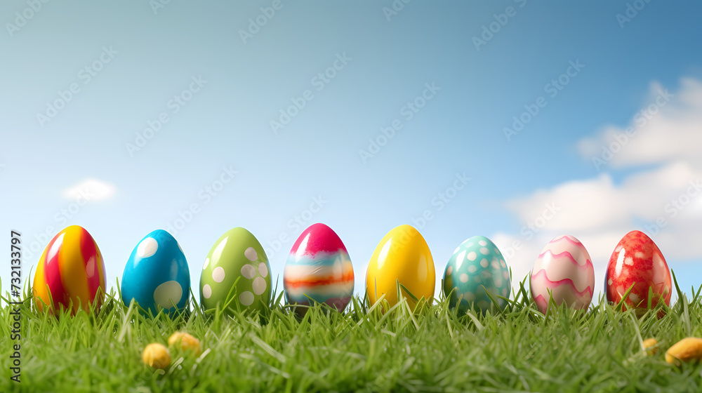 Easter background, many colorful Easter eggs Easter background, many colorful Easter eggs