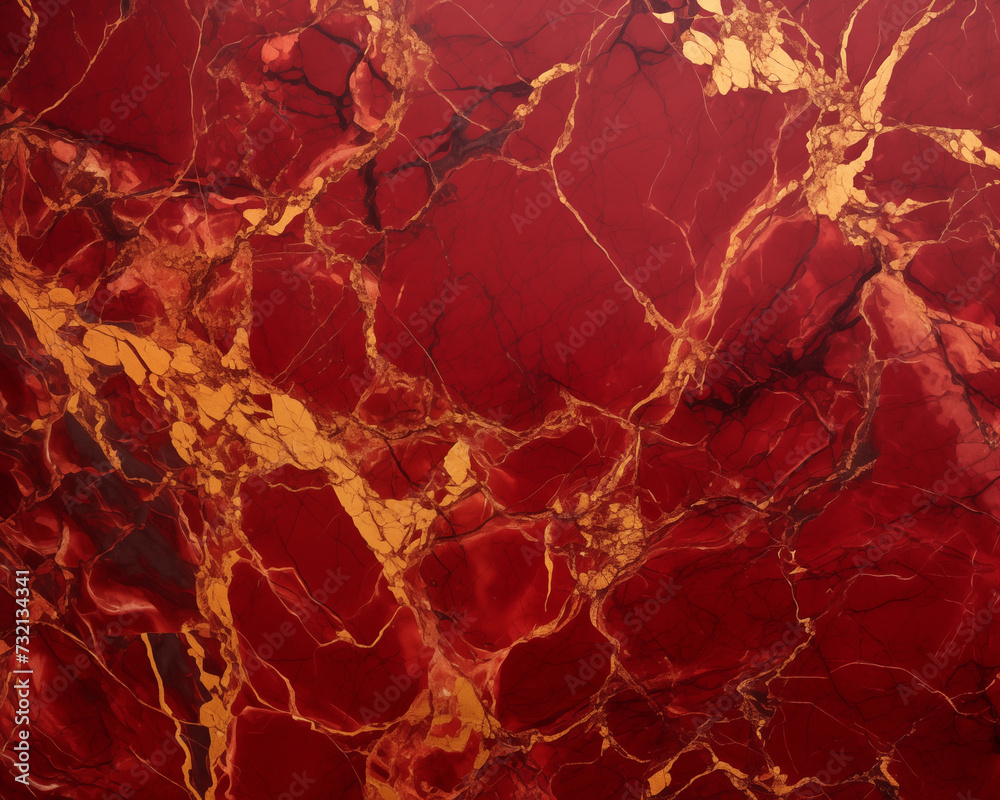 Gold and red marble background 