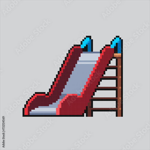 Pixel art illustration Children Slide. Pixelated Children Slide. Children Slide.
pixelated for the pixel art game and icon for website and video game. old school retro.