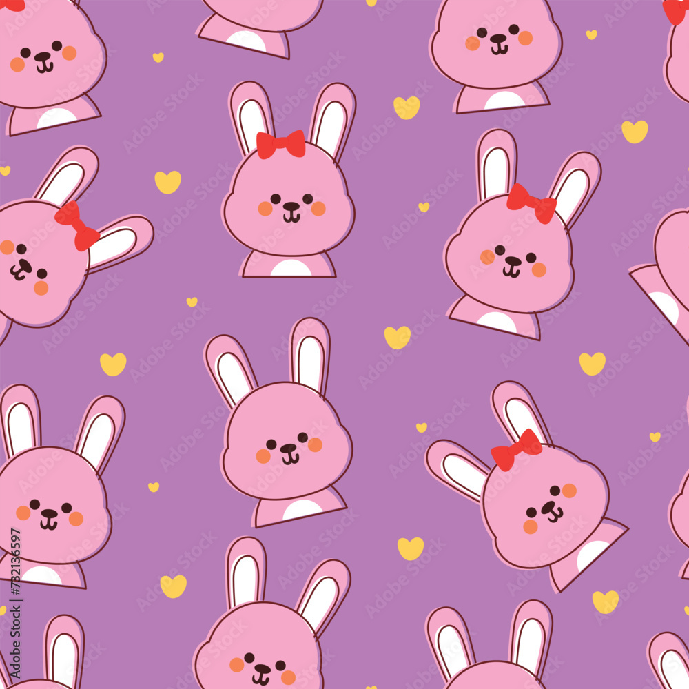 seamless pattern cartoon bunny. cute animal wallpaper for textile, gift wrap paper