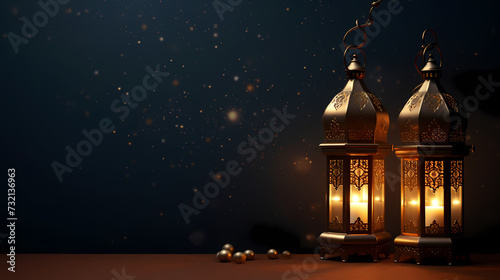 Glowing background for muslim feast in holy month of Ramadan Kareem