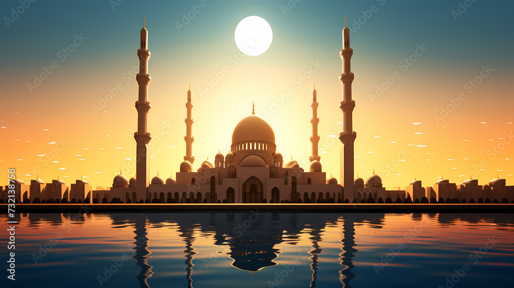Naklejka premium Ramadan background, celebrating Eid al-Fitr and Ramadhan