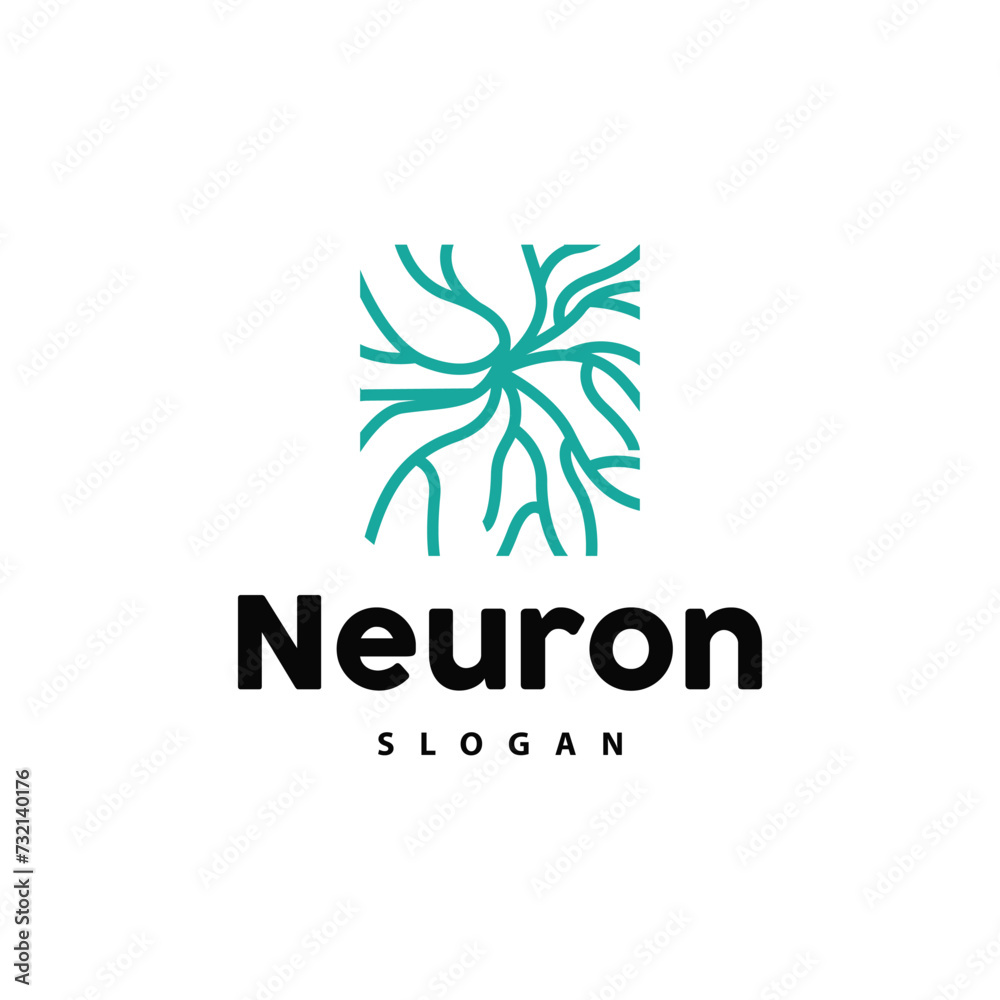Neuron Logo, Neuron Nerve or Seaweed Vector Abstract Molecule Design, Template Illustration Neuron Logo, Neuron Nerve or Seaweed Vector Abstract Molecule Design, Template Illustration