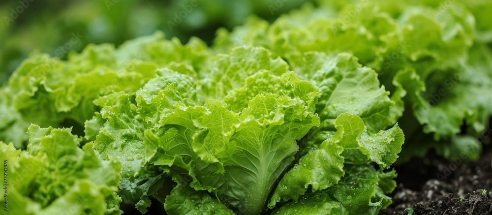 A close-up of a lettuce plant, a leaf vegetable commonly used as an ingredient in various cuisines and dishes. A close-up of a lettuce plant, a leaf vegetable commonly used as an ingredient in various cuisines and dishes.