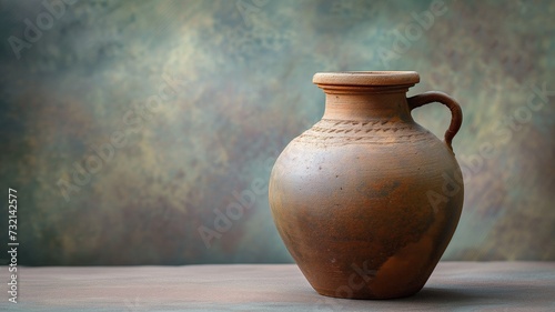 A rustic terracotta pot against an artistic background