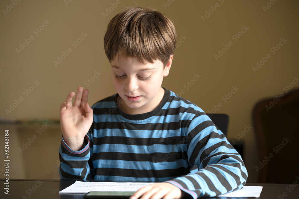 Boy doing homework Boy doing homework