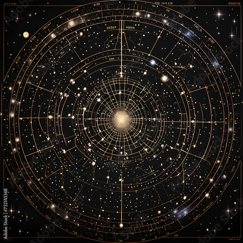 A sacred geometry star map. photo