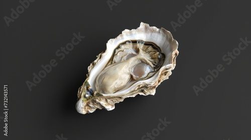 Oyster in the solid black background