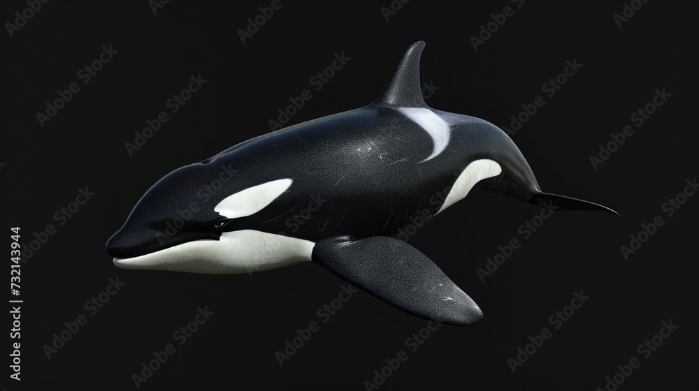 Obraz premium Killer Whale (Orca) in the solid black backgroun