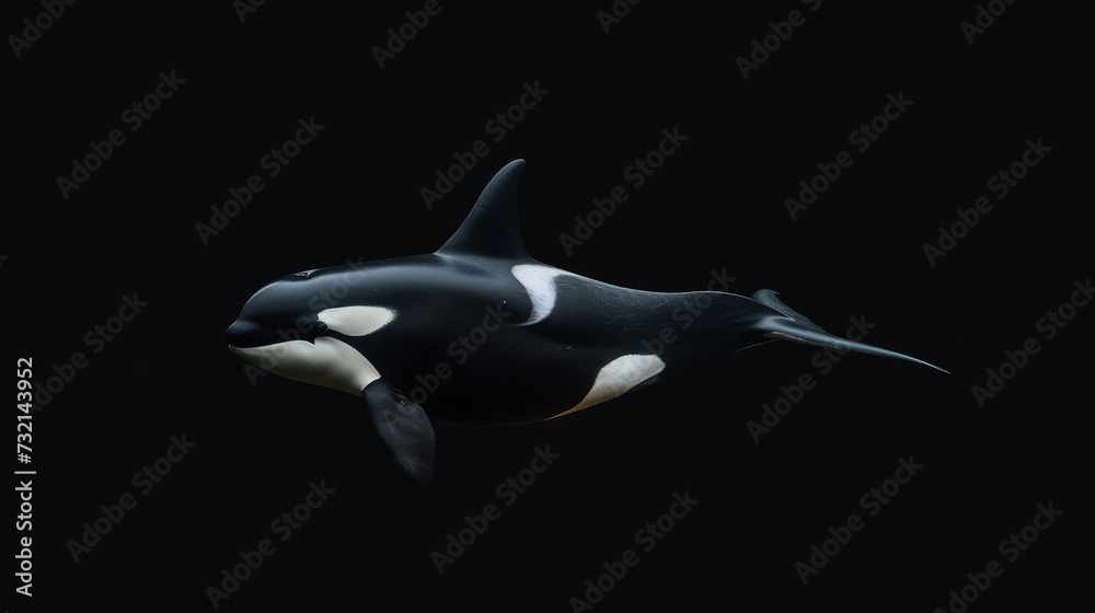 Fototapeta premium Orca in the solid black background