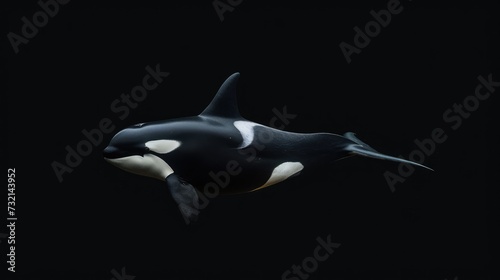 Orca in the solid black background