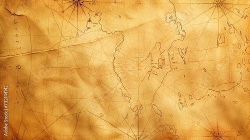 An ancient nautical map featuring a detailed compass rose and aged texture