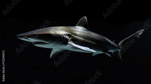 Whirl Shark in the solid black background