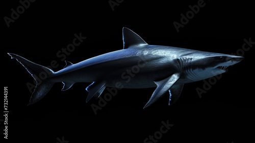 Whirl Shark in the solid black background © hakule