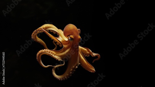 Dumbo Octopus in the solid black background photo