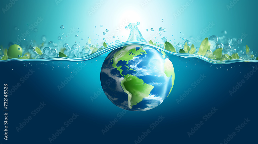 World water day concept, idea of saving water and protecting world environment