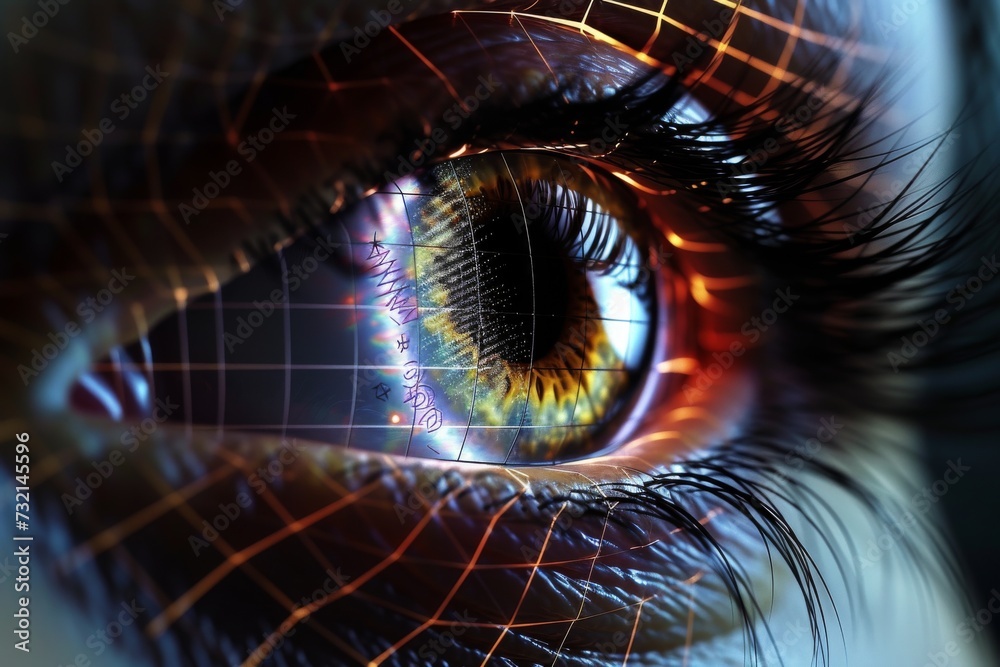 Human Cyborg AI Eye color vision deficiency epidemiology. Eye pupil ...