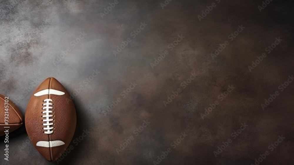 © mehaniq41 - Mockup with American football ball on wooden background. Neural network AI generated art