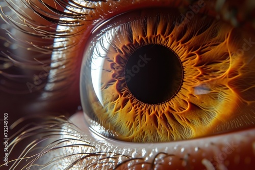 Human Cyborg AI Eye optic nerve regeneration. Eye retinal vein occlusion optic nerve lens congenital color vision deficiency color vision. Visionary iris ophthalmic artery sight dichromacy eyelashes photo