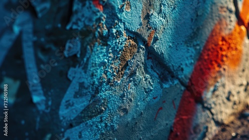 Close-up image of a textured paint surface with vibrant colors suggesting an abstract art theme