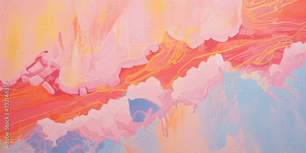 Abstract pastel vibrant colors gouache paint flow, swirl and splatter texture pattern background. Dynamic composition of shapes, modern art painting wallpaper backdrop Abstract pastel vibrant colors gouache paint flow, swirl and splatter texture pattern background. Dynamic composition of shapes, modern art painting wallpaper backdrop