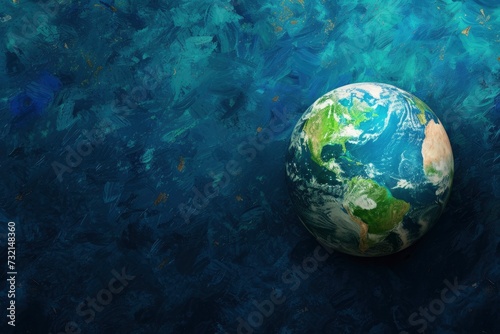 earth day, rendered in impressionism style, copy space -  generative ai © Nia™