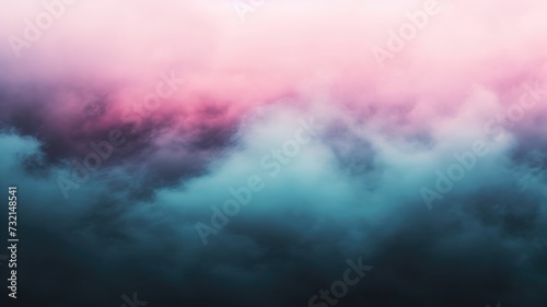 A gradient of soft pink to blue hues creates an ethereal cloud texture