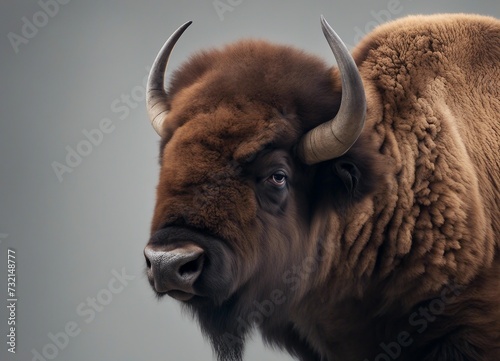 Portrait of a European bison (Bison bonasus)