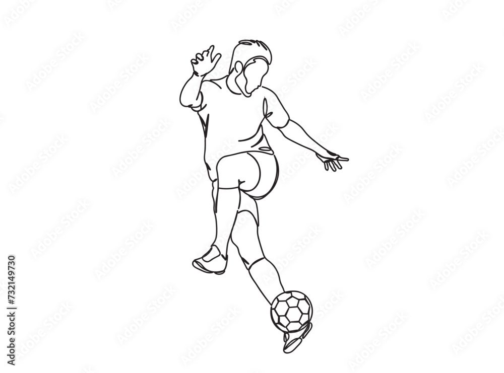 Soccer Player Single Line Drawing Ai, EPS, SVG, PNG, JPG zip file