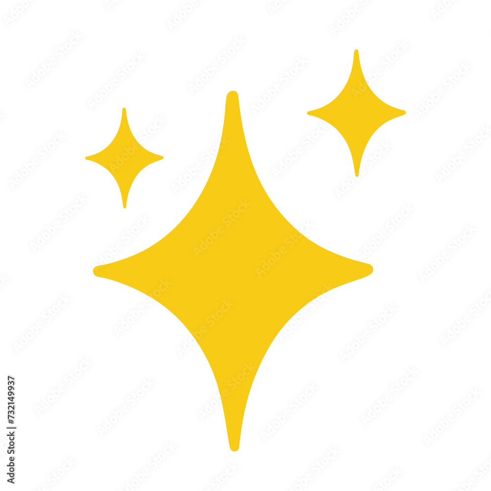Flash sparkle flat star icon.