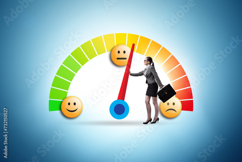 Satisfaction meter in customer opinion concept