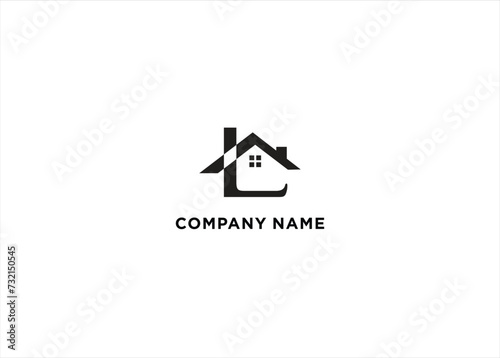 Letter L Home Logo Stock Vector