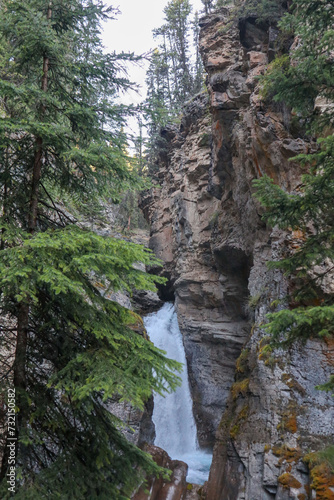 waterfall in the rocky mountains