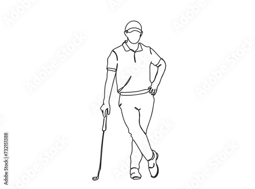 Golf Player Single Line Drawing Ai  EPS  SVG  PNG  JPG zip file