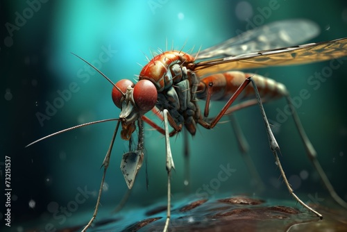 Detailed Mosquito macro. Plant disease fly. Generate Ai