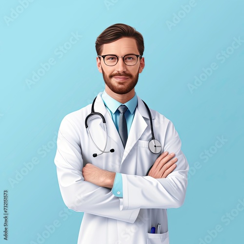 Doctor poster design background, realistic, HD, copy space - generative ai © Nia™