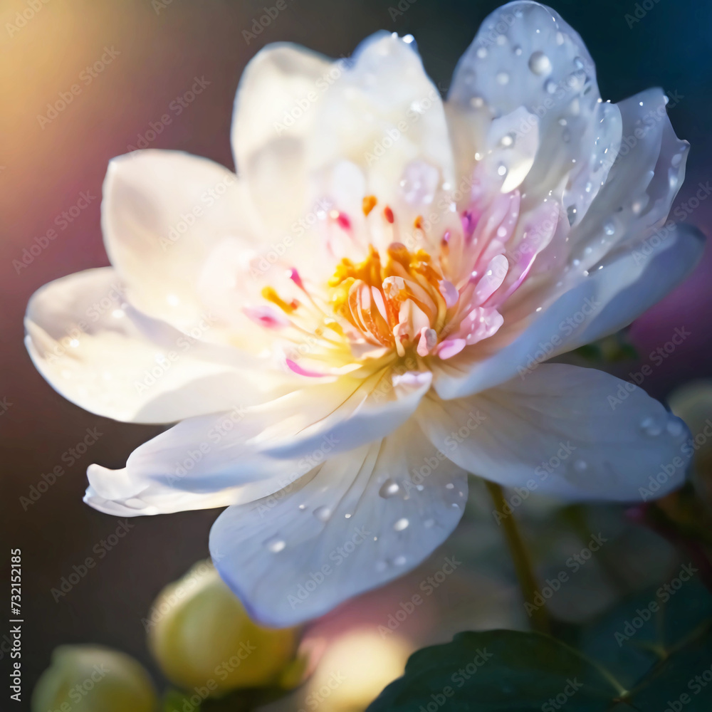 Fototapeta premium Bramble cute flower in bloom.ai generated