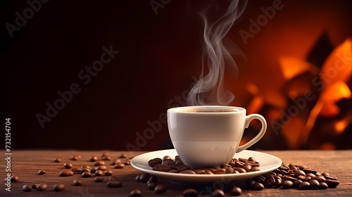Hot roasted coffee, commercial photography