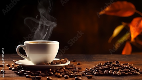 Hot roasted coffee, commercial photography