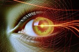 Human Cyborg AI Eye mydriasis. Eye limbal stem cell transplantation optic nerve lens eye drop color vision. Visionary iris insight sight eyeball function eyelashes